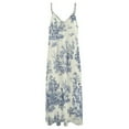 thumbnail image 5 of Powder Blue French Toile Picnic Designs Sleeveless Dress Women's skirt ceremony dresses, 5 of 6