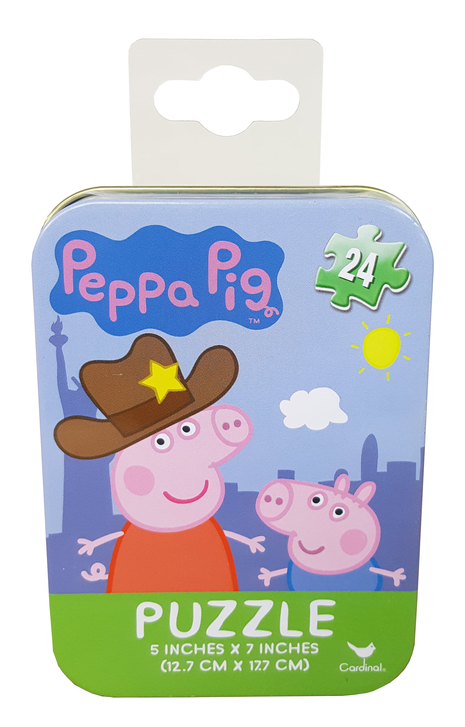 24 Pieces NEW Ages 5 PEPPA PIG 5" x 7" Jigsaw Puzzle In Collector’s Tin 