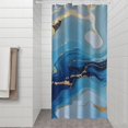 thumbnail image 2 of Blue Marble Gold Line Pattern Shower Curtain 36"x72" ,Bathroom Decorative Shower Curtains Set with 12 Hooks,Modern Waterproof Washable Shower Curtain, 2 of 6