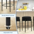 thumbnail image 6 of Counter Height Bar Stools, Set of 2, 24" Modern Backless Bar Stools, Ideal for Kitchen Counter, Kitchen Island, Boucle Sherpa Padded Cover, with Round Soft Seat and Foot Rest, Black, 6 of 13