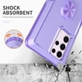 thumbnail image 4 of Petocase for Samsung Galaxy S23 Ultra Case,with 2 Pack Lens Protector Heavy Duty Full Body Shockproof Kickstand With 360° Ring Holder Support Car Mount,Purple, 4 of 8