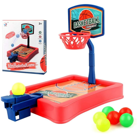 LNGOOR Finger Basketball Shooting Game Toy, Desktop Table Basketball Games Set with Basketball Court, Move Basket, Light and Score Fun Sports Novelty Toy for Stress Relief Killing Time
