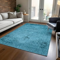Addison Rugs Chantille Indoor/Outdoor Traditional Oriental Blue Washable Rectangle Rug, 5' x 7'6"