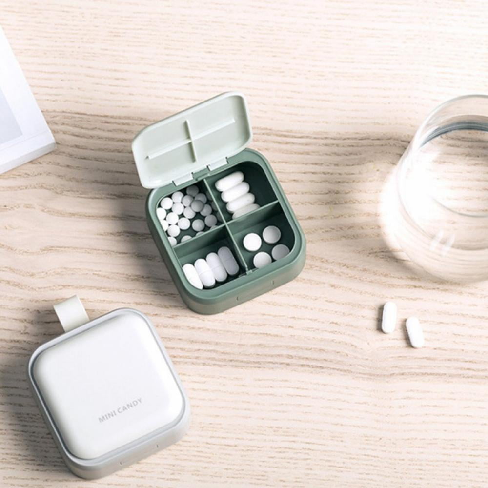 DUBSTARS Small Pill Case, Cute Pill Box - Travel Daily Pill Organizer,  Portable Pretty Pill Container for Purse Pocket, Compact Medicine Holder  for