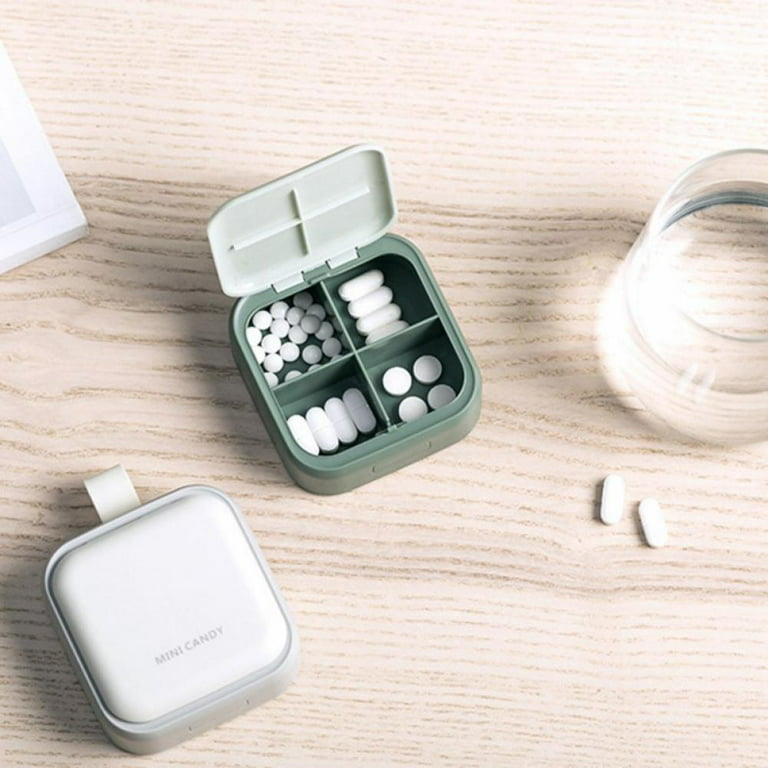 Pompotops Portable Pill Organizer, Portable Mini Dispensing Box