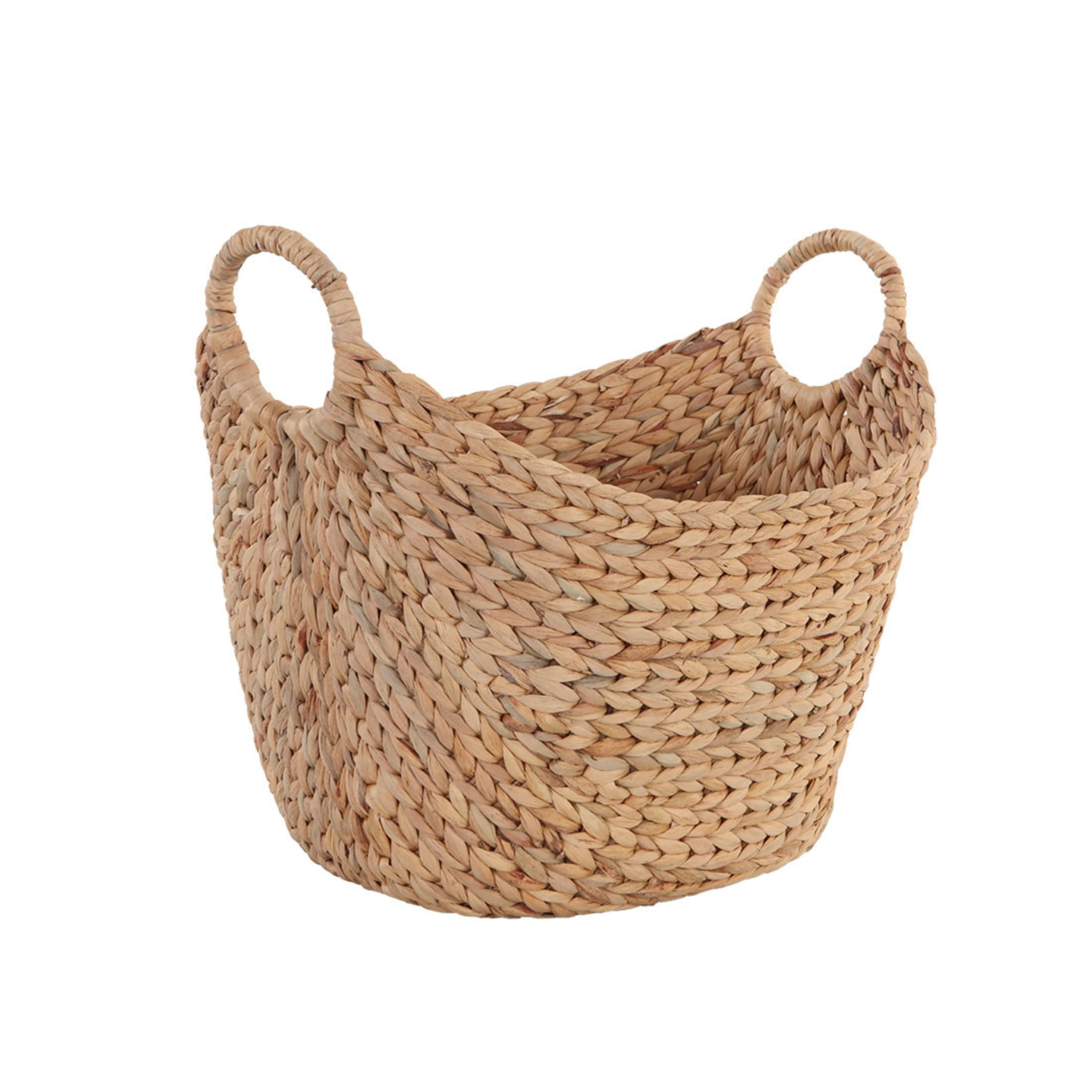 Better Homes & Gardens Extra Large Natural Water Hyacinth Boat Decorative Storage Basket, Set of 2