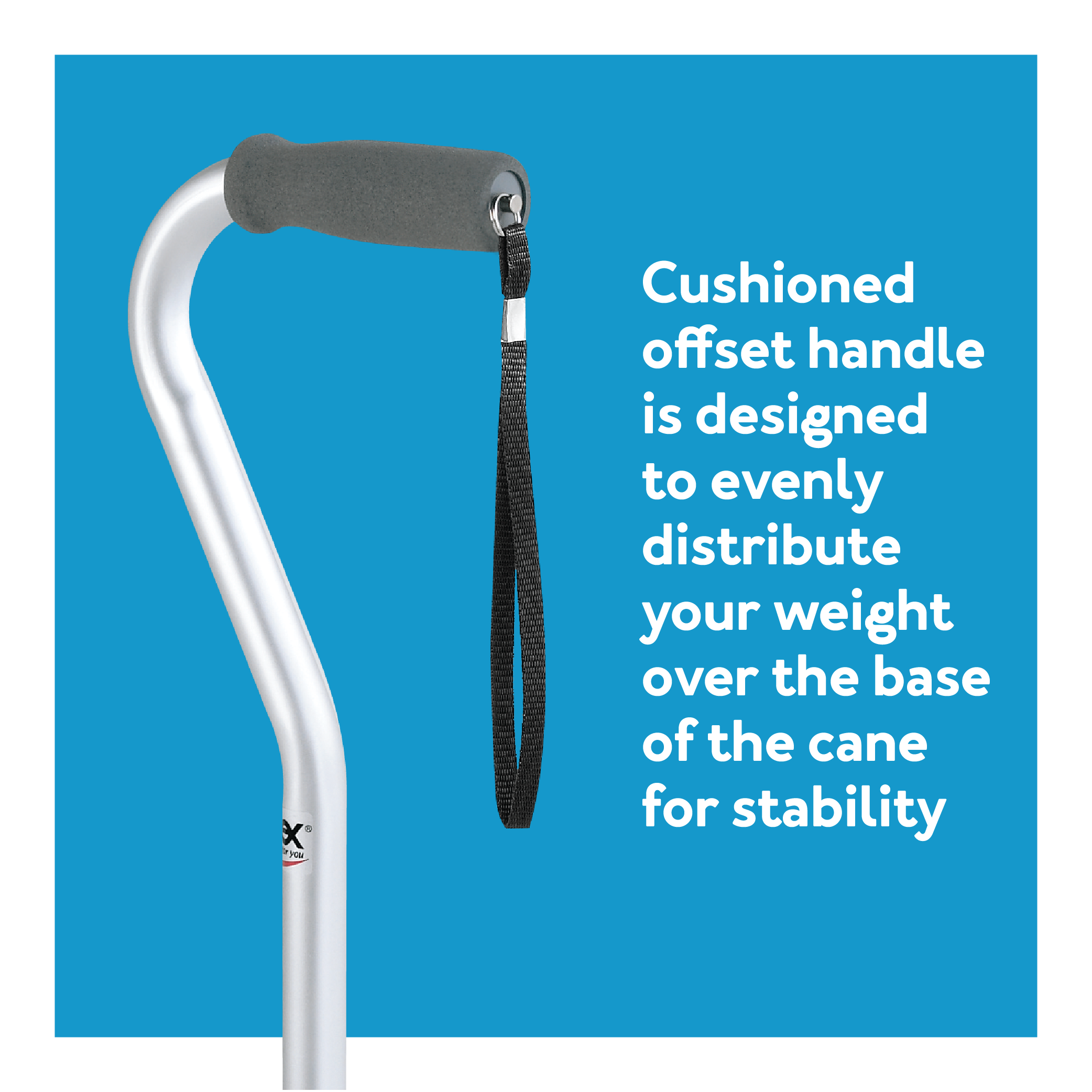 Carex Adjustable Walking Cane with Offset Handle for All Occasions, Cushioned Grip, Black, 250 lb Capacity - image 4 of 9