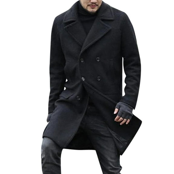 Mrzhqd Mens Hoodies Men'S New Winter Style Fashion Pure Hat And Wool Overcoat Comfortable Warm Coat