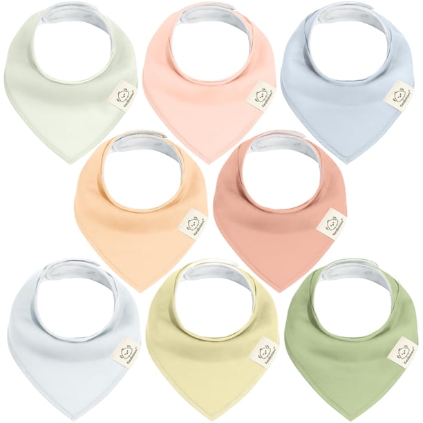 Baberos orgánicos tipo bandana para bebés KeaBabies, paquete de 8 unidades, superabsorbentes
