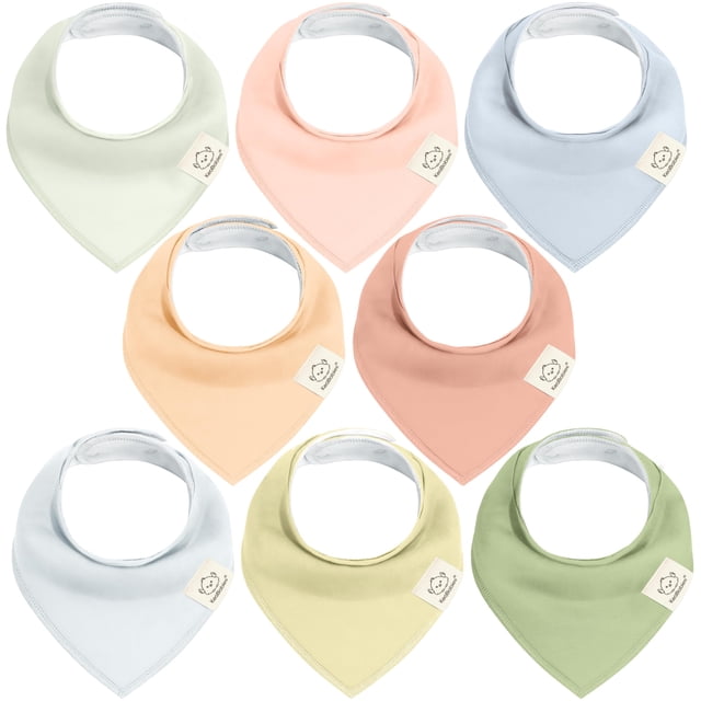 Baberos orgánicos tipo bandana para bebés KeaBabies, paquete de 8 unidades, superabsorbentes
