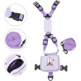 thumbnail image 6 of LANFENG Dog Backpack Harness with Leash Pet Vest with Saddle Bag Cute Rabbit Shape Pet Backpack Self Carrier Backpack Outdoor or Small Medium Dogs - Purple M, 6 of 7