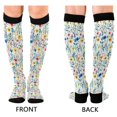 thumbnail image 4 of FORMRS Womens Knee High Socks Casual Long Thick Travel Daily Wear, 2 Pairs, Blue Wildflower Pattern, 4 of 6