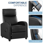 MCQ Recliner Sofa with Vibration Massage, Adjustable Footrest Chair for Lounge Bedroom, Black