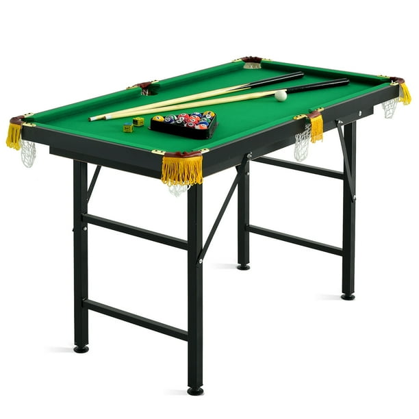 Costway 47" Folding Billiard Table Pool Game Table Indoor Kids w/ Cues