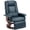 Blue, variant on Faux Leather Manual Recliner, Adjustable Swivel Lounge Chair with Footrest, Armrest and Wrapped Wood Base for Living Room,Orange