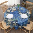 thumbnail image 3 of Pioneer Flower Floral Print Pattern Round Tablecloth 60"x60",Wrinkle Wipeable Table Cloth for Kitchen Dining Room Picnic Patio Party, 3 of 6