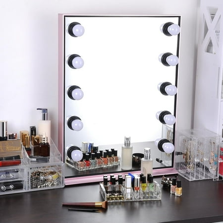 

Hollywood Vanity Makeup Mirror LED 10pcs Lights Dimmable Tabletop Mount Makeup