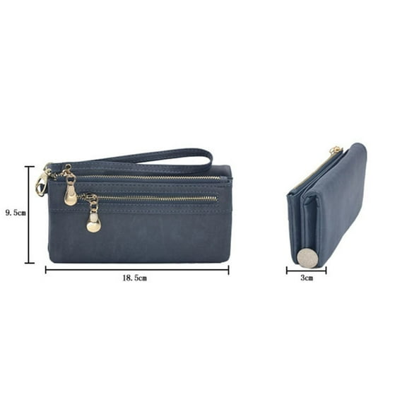 Woman Wallet Long Wallet Woman Woman Zipper Wallet Ladies Purses Blue