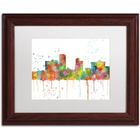 Trademark Fine Art "Little Rock Arkansas Skyline Mclr-1" Canvas Art by Marlene Watson, White Matte, Wood Frame