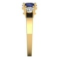 thumbnail image 3 of Three-Stone Engagement Ring for Women - 1.5ct Simulated Blue Sapphire in 14K Yellow Gold Promise Ring, 3 of 6