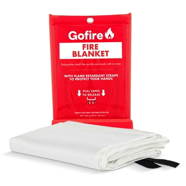 Gofire Fire Blanket - 39x39 inches Fiberglass Safety Blanket for Emergency Fire Suppression