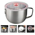 thumbnail image 4 of MasteelfCA 1pc Stainless Steel Instant Noodles Bowl Sturdy Rice Bowl with Cover (Silver), 4 of 8