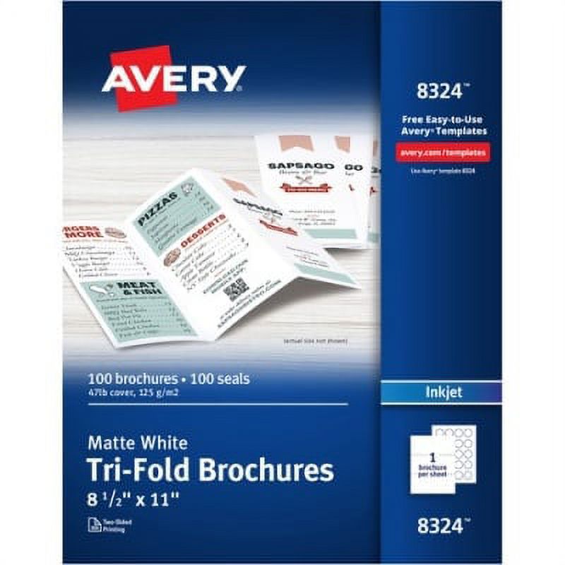 Avery Tri Fold Brochures 2 Sided Printing 8324 Walmart