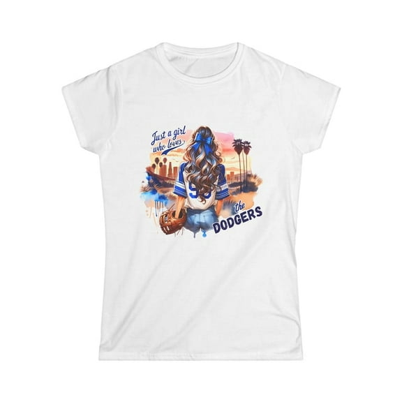 Womens Softstyle Tee Perfect for Dodger Fans Casual Wear, Summer Style Gift for Sports Lovers