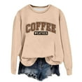 thumbnail image 3 of Coffee Weather Sweatshirts for Women 2025 Fall Winter Long Sleeve Crewneck Cute Coffee Sweatshirt Pullover Tops, 3 of 5