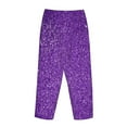 thumbnail image 3 of Lsque Glitter Purple Print Women's Pajama Pants, Lounge Pant - Comfortable Home Wear,Elastic Waistband, Stylish Design-Large, 3 of 9