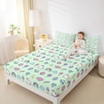 thumbnail image 3 of Metsweet Cute Unicorn King Sheets 4pcs, Rainbow Animal Crystal Bedding, Green Pink Purple,1 Fitted Sheet, 1 Flat Sheet and 2 Pillowcases, 3 of 5