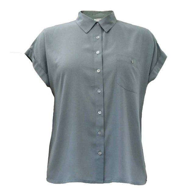 Blusa Simply Basic para Mujer, Bolsa en Pecho Cuello Verde Talla G