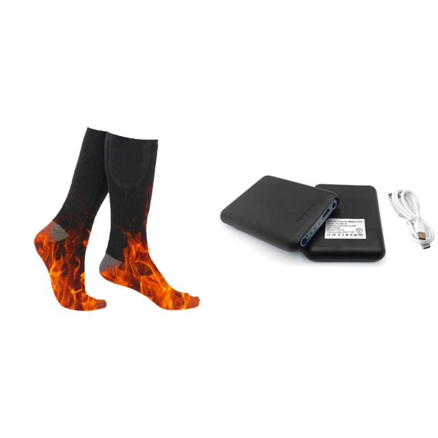 Calcetines calefactores eléctricos calentados lavables de invierno para hombres y mujeres (constante) negro