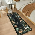 thumbnail image 3 of Moynesa 2'x5' Floral Runners for Hallways, 2x5ft Kitchen Runner Rug Ultra-Thin Soft Rug, Non-Slip Washable Rug Runner Stain Resistant Boho Rug Low-Pile Carpet Runner for Bathroom Bedroom,Black, 3 of 7