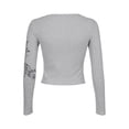 thumbnail image 5 of Qiylii Women’s Feather Wing T-shirt O-Neck Long Sleeve Tops,S-L, 5 of 9