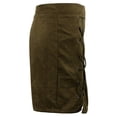 thumbnail image 4 of cintura alta con cordones gamuza delgada mini falda bodycon corto una línea verde oscuro m Sunnimix mini falda para mujer, 4 of 8