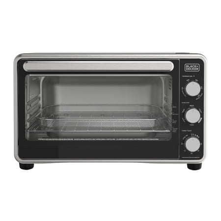 Black + Decker Crisp 'N Bake PRO 6-Slice Air Fryer Toaster Oven with Basket, Pan, Rack & Tray, Stainless Steel