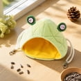 thumbnail image 5 of Small Pet Bed, Frog Plush 8X8 Inch Guinea Pig Bed, Enclosed Small Cat Bed Cave, Guinea Pig Hideout with Clips for Hanging, Soft Warm Light Green Plush Small Animal Bedding with, 5 of 7