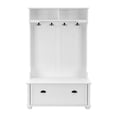 thumbnail image 4 of 65 inch Casual Style Hall Tree with Ample Storage Space, Door Shelves & Shoe Cabinets, Entryway Bench W/Solid Wood Feet,for Hallway Apartment Living Room, 4 of 7