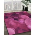 thumbnail image 3 of Ahgly Company Machine Washable Indoor Round Transitional Neon Pink Area Rugs, 4' Round, 3 of 7