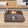 thumbnail image 4 of VENTOPYR 28" Square Propane Fire Table,40000 BTU Stainless Heater w/ Lava Rocks & Cover, Brown, 4 of 7