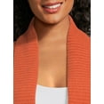 thumbnail image 4 of Terra & Sky Women's Plus Size Chenille Shawl Cardigan Sweater, Midweight, 4 of 6