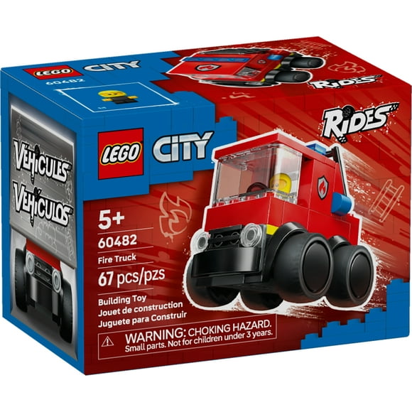 LEGO City Rides – Fire Truck Building Toy for Kids - Emergency Pretend Play for Boys & Girls, Ages 5+ - Toy Truck W/Raisable Ladder & Firefighter Junior Minifigure - Gift Idea for Birthdays - 60482