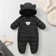 thumbnail image 2 of JFOPQVSM Baby Winter Padded Snowsuit Cute Bear Ear Hooded Romper Double Zipper Warm Infant Jumpsuit, 2 of 8