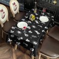 thumbnail image 2 of Black Halloween Cat Skull Pattern Rectangle Tablecloth 60"x120",Waterproof Polyester Rectangle Table Cloth, Wipeable Spillproof Polyester Tablecloth for Dining, Camping, Indoor and Outdoor, 2 of 6