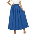 thumbnail image 2 of Women's Long Cotton and Linen Skirt with Elastic Waist, 2 of 8