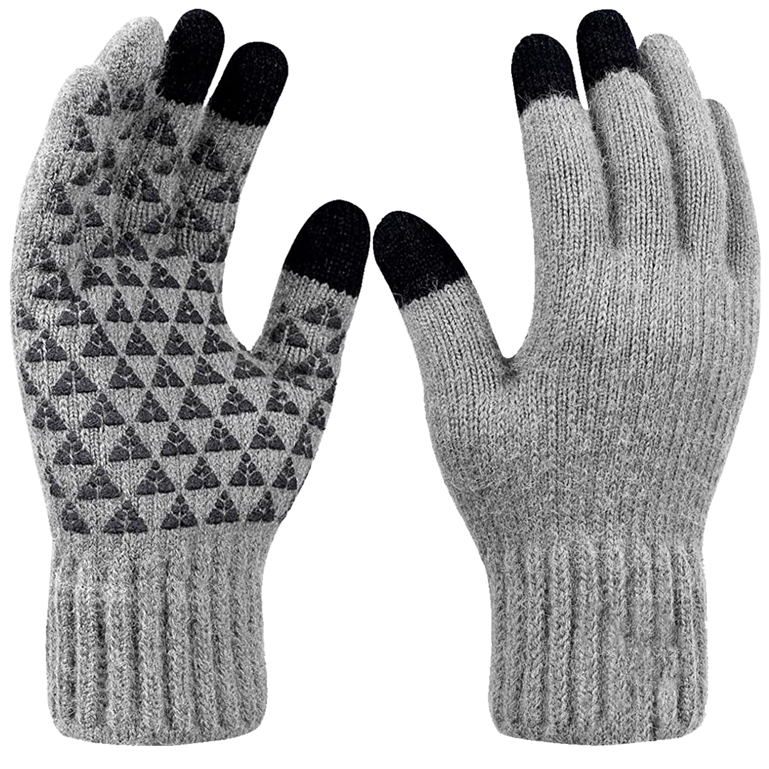 Winter Warm Touchscreen Gloves for Men and Women Touch Screen Fleece Lined Knit Anti-Slip Wool Glove 