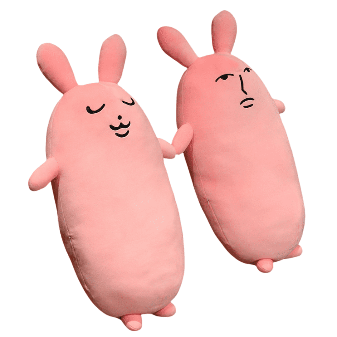 Funny Expression Pink Rabbit Plush Toy -31.5-inch Giant Cute Long Pillow Plush Animal Toy Creative Room Decoration Kawaii Birthday Gift