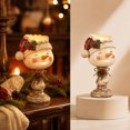 thumbnail image 3 of Christmas Heirloom Candle Holder, Rustic Resin Snowman Candlestick, Vintage Holiday Tealight Decor for Fireplace Mantel, Dining Table, Shelf and Christmas Home Display, 3 of 8