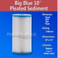 thumbnail image 2 of Big Blue Pleated Washable & Reusable Sediment Filter 5 Micron Amplified Surface Area, Removes Sand, Dirt, Silt, Rust, Extended Filter Life for 10" Big Blue Housing by Ronaqua (Set of 6), 2 of 6